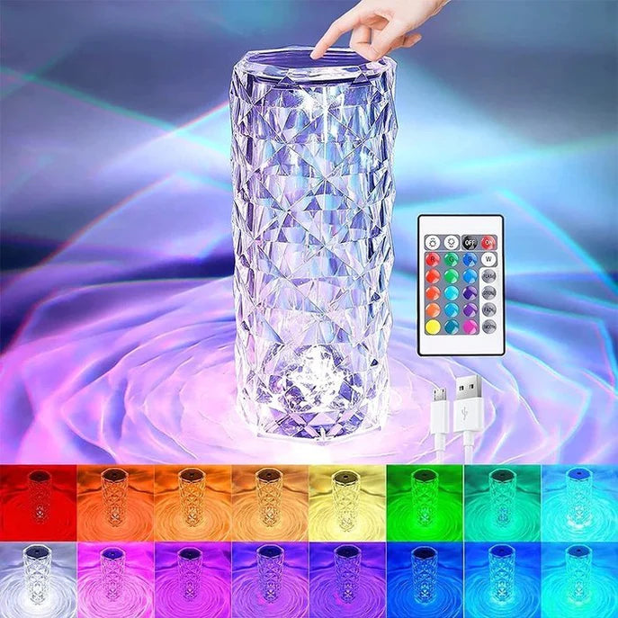 CrystalGlow™ - Lámpara Touch Efecto Cristal