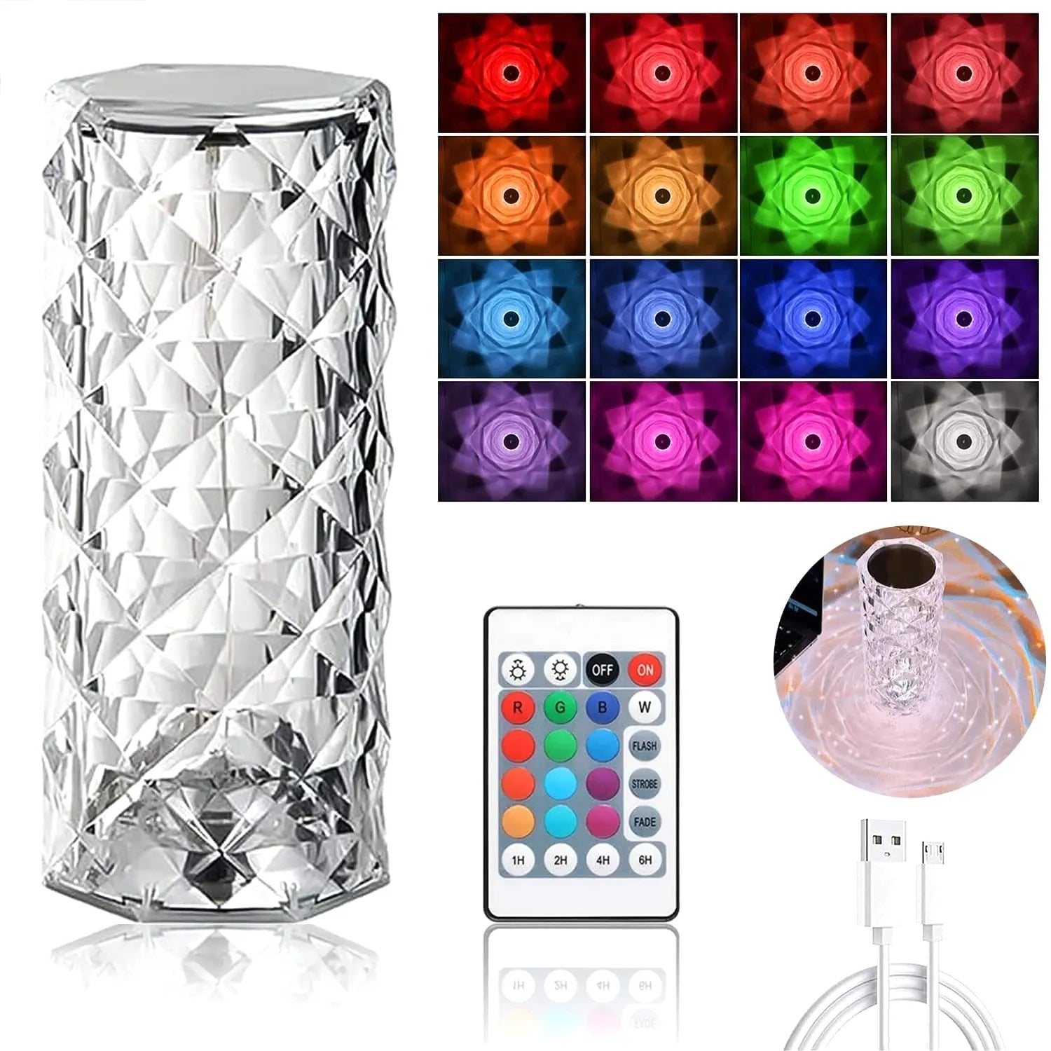 CrystalGlow™ - Lámpara Touch Efecto Cristal
